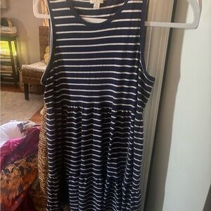 J. Crew Navy and White Striped Maxi Dress